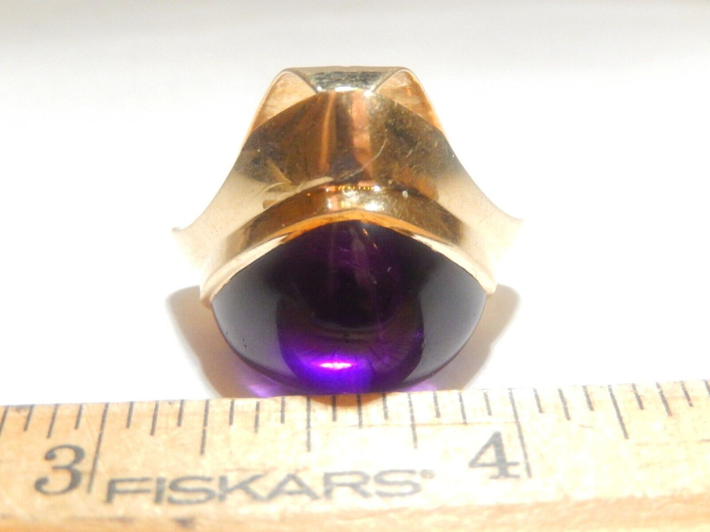 14K Yellow Gold  LAGOS  Massive  Amethyst Gemstone Slide Pendant