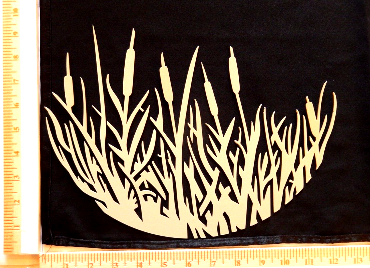 ~NEW~ 14ga. - " Cattails With  Leaves" White Metal Wall Art - 12" x 8.5"