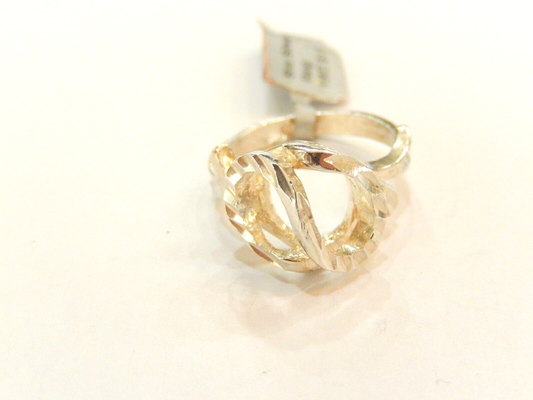 *VINTAGE*   Sterling Silver Diamond Cut Freeform Ring Size 8.5