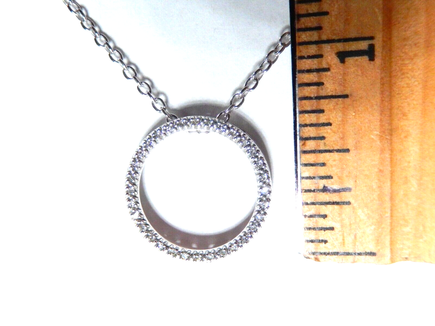 14K White Gold 1/3 Ct 31 Round Diamond Circle of Life Pendant with 18" Chain