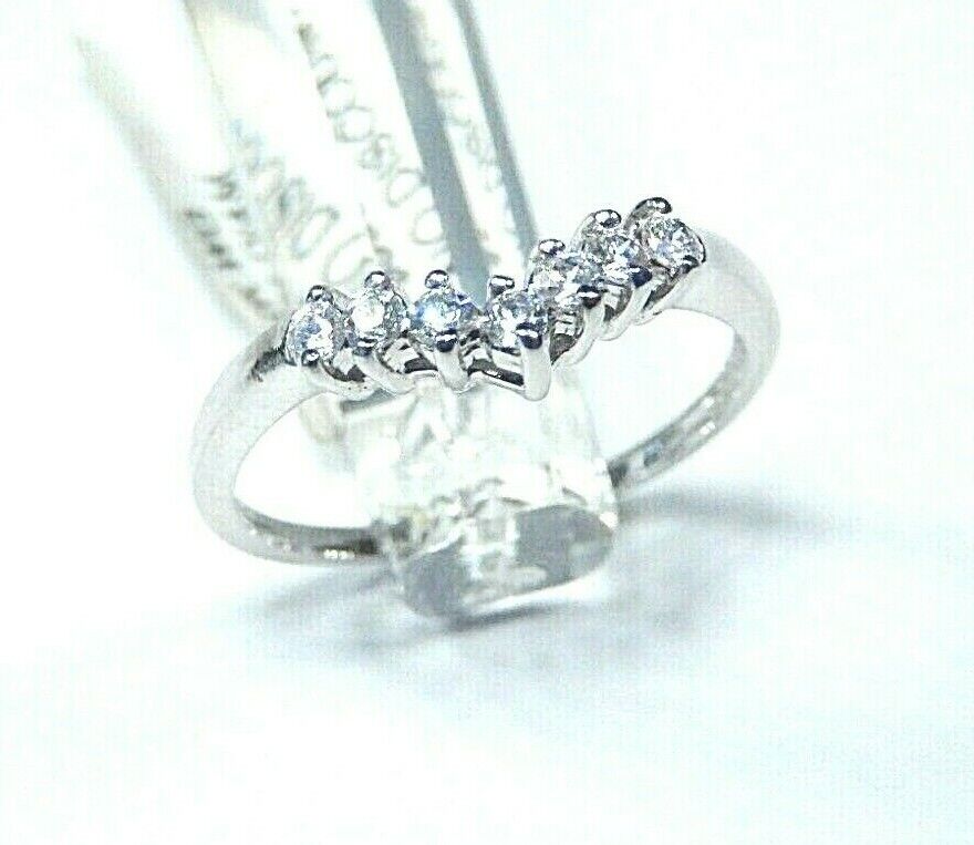 *VINTAGE*  10k White Gold Pointed CZ  Engagement Wedding Ring Size 6.5