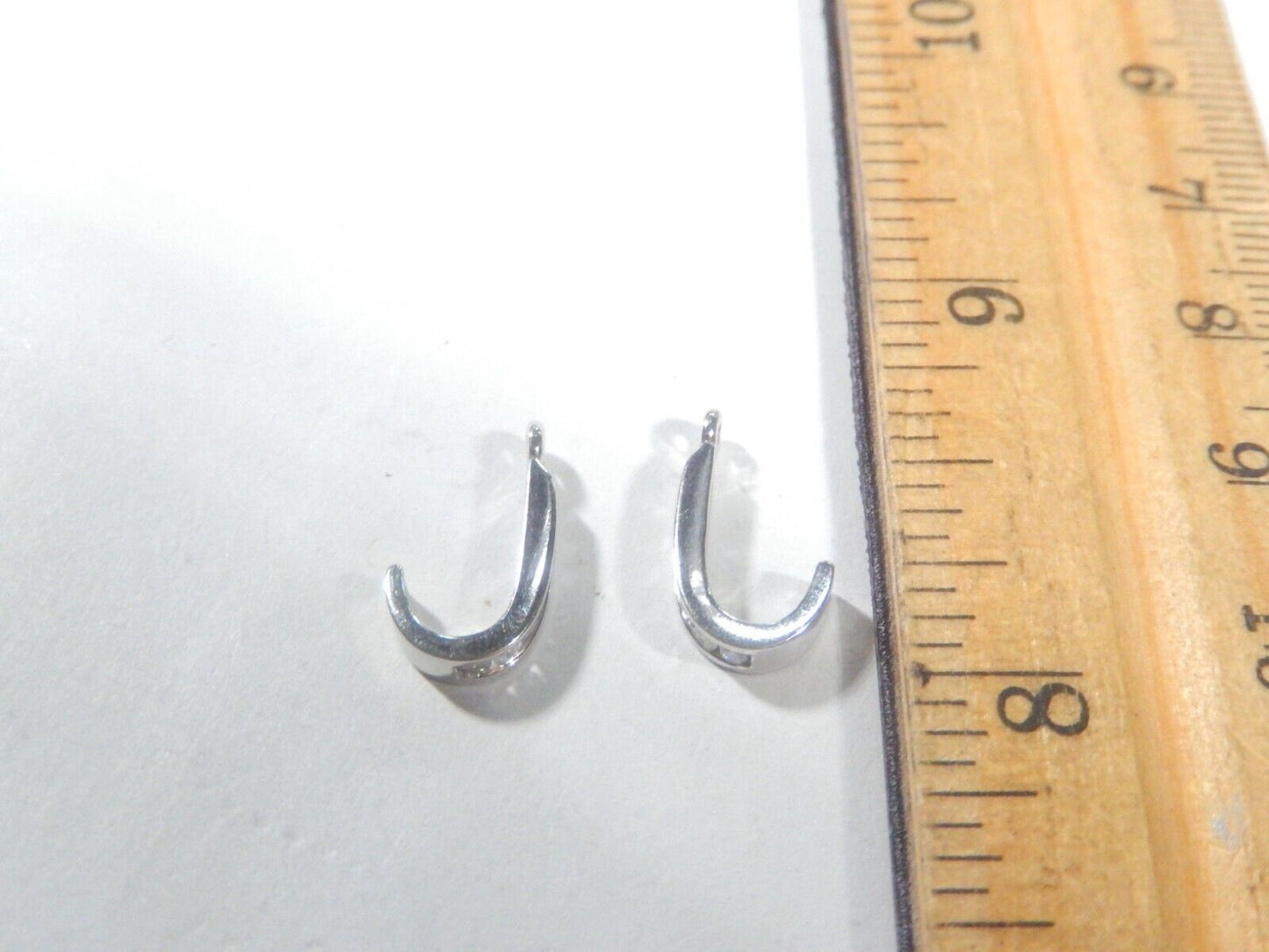 *VINTAGE* 14K White Gold .40CT Natural VS Diamond J-Hoop Earring Jackets