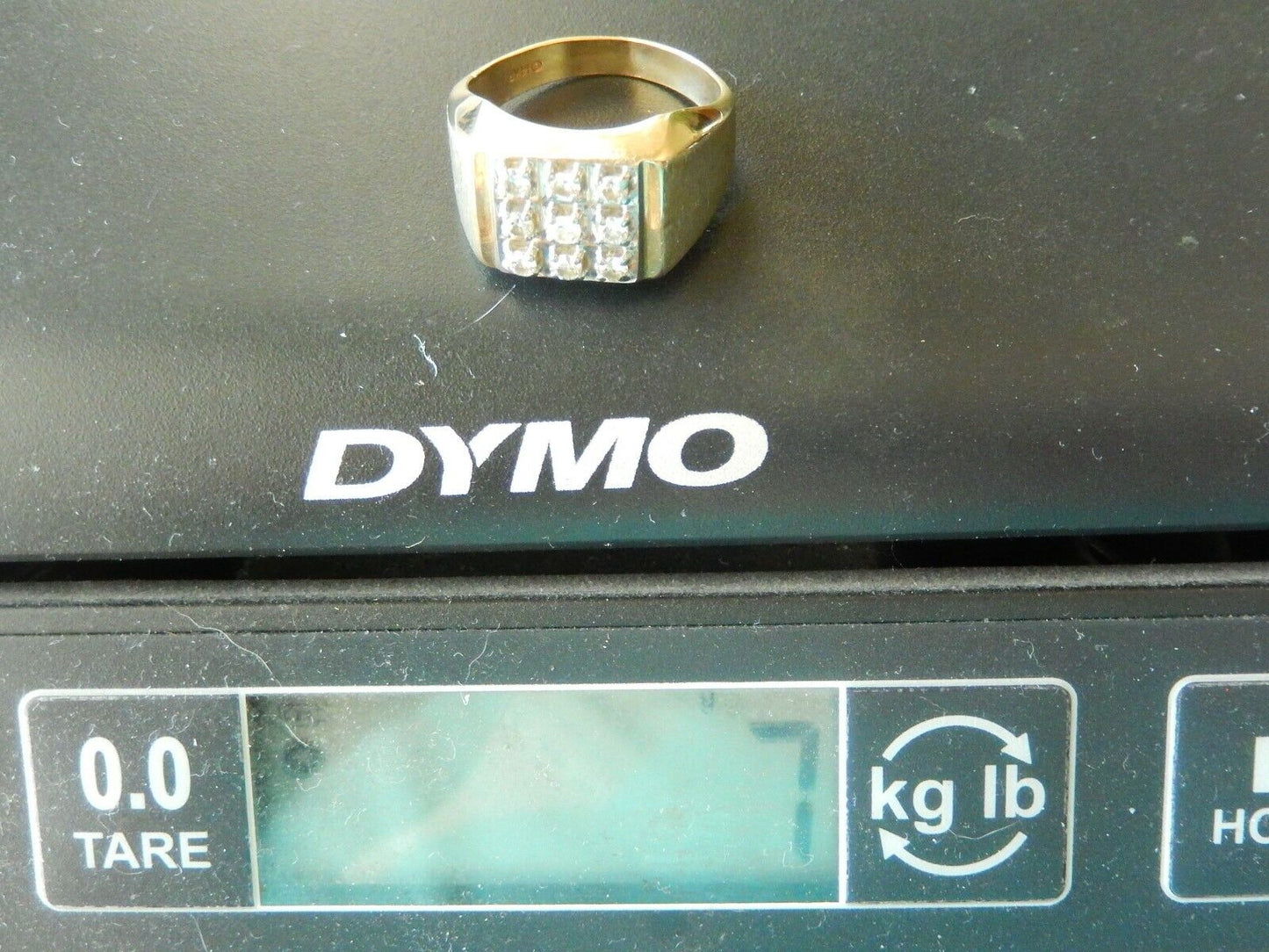 *Vintage* 14K Yellow Gold Ring .50CT TW  9 Natural Diamonds Size 9.75