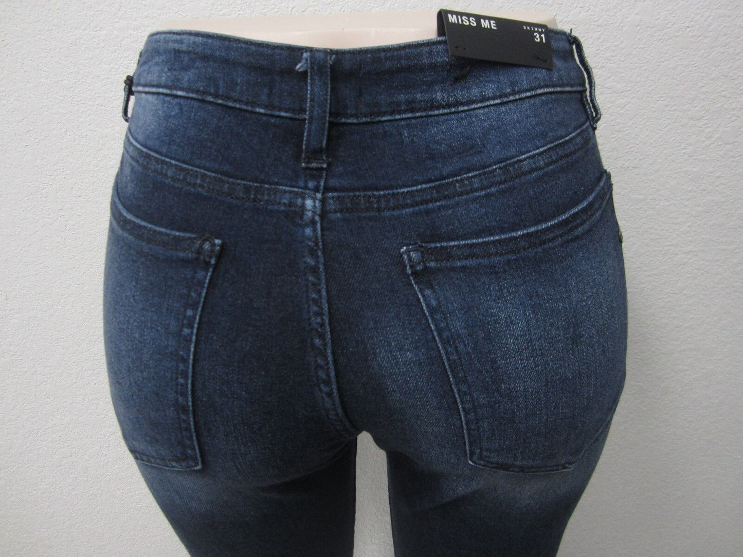 NWT Miss Me Cute Skinny Jeans M1001S31 Mid Rise Dark Blue 29 X 29
