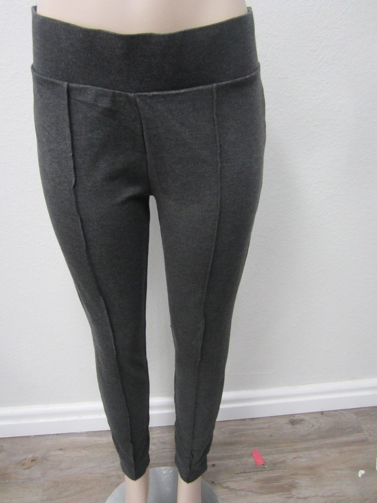 NW)T Seven 7 Thick Pants Stretch Womens Dark Gray Knit Rayon Spandex Pant Size L