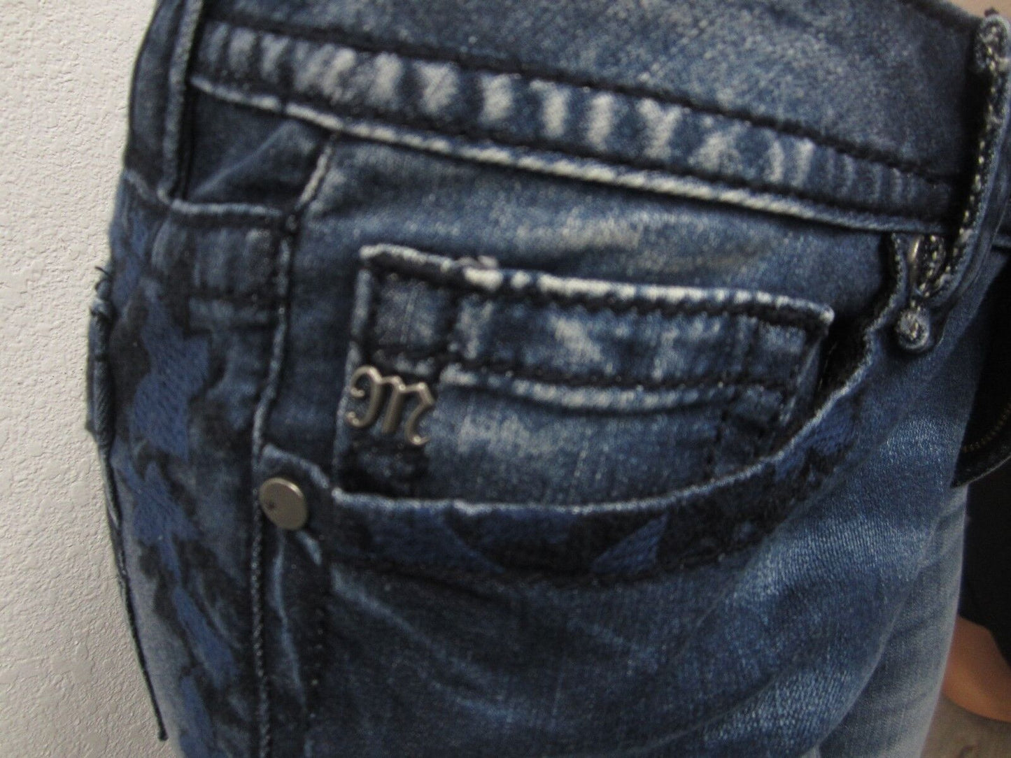 NWT Miss Me Blossom Faux Flap Pocket Signature Skinny Jeans JP7768S Size 28 X 30