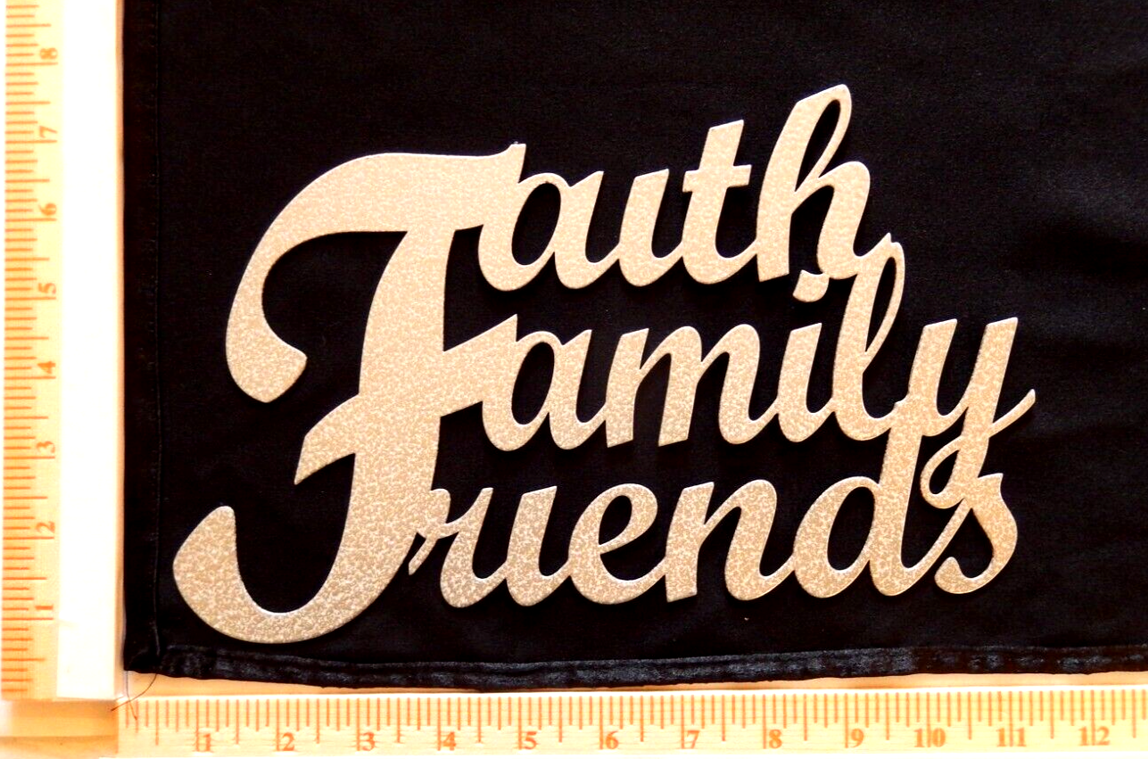 ~NEW~ 14ga. "Faith Family Friends" Silver One Piece Metal Wall Art - 11" x 7"