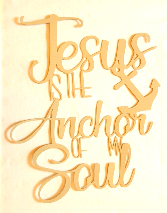 ~NEW~ EXTRA LARGE  "Jesus is the Anchor of My Soul" Metal Wall Art 29.5" x 24.5"