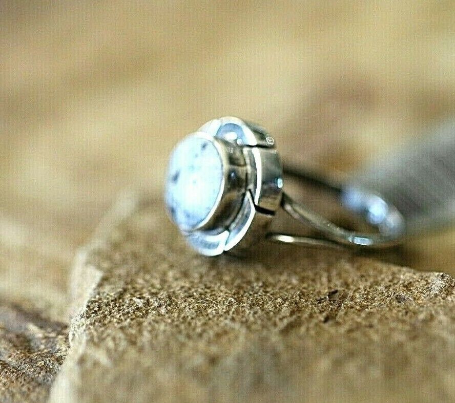 *VINTAGE*  Mexico 925 Sterling Silver Turquoise Ring Size 6.5