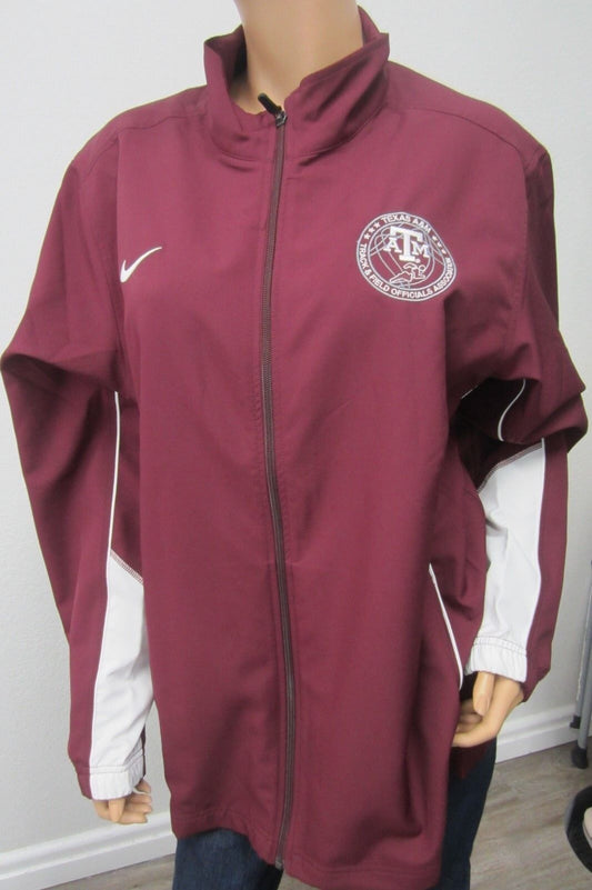 RARE NIKE TEXAS A&M AGGIES TRACK & FIELD  OFFICIALS JACKET ZIP FRONT SIZE LARGE