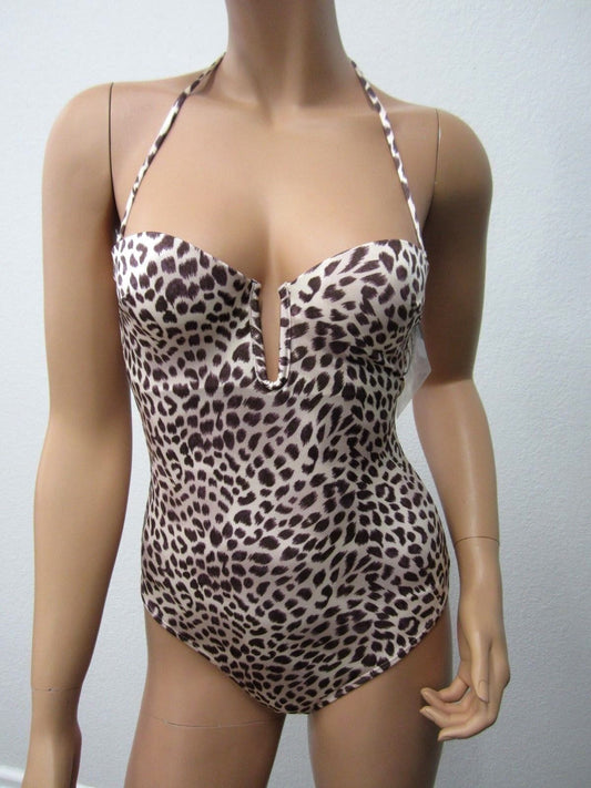 NEW WITH TAG Victoria's Secret Sexy One Piece Leopard Print Bikini Size 32B