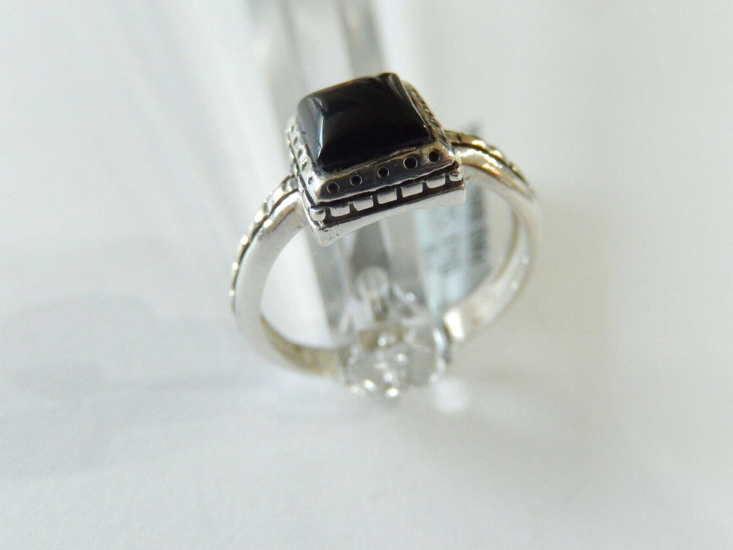 *VINTAGE*  925 Sterling Silver  Black Onyx  Ring Size 7