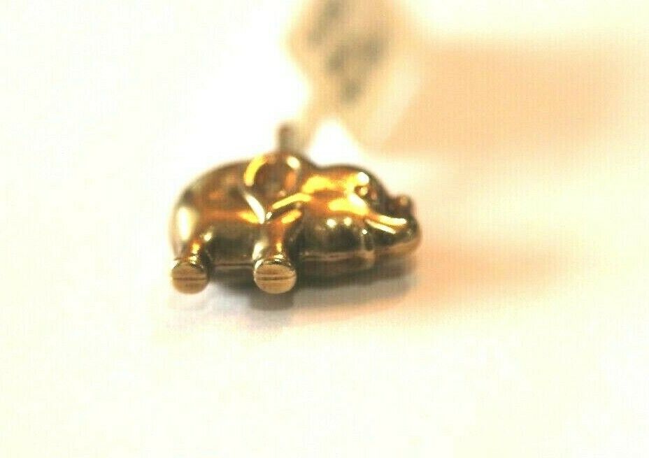 *VINTAGE*  14k Yellow Gold 3D Elephant Charm or Pendant 20mm x 15mm