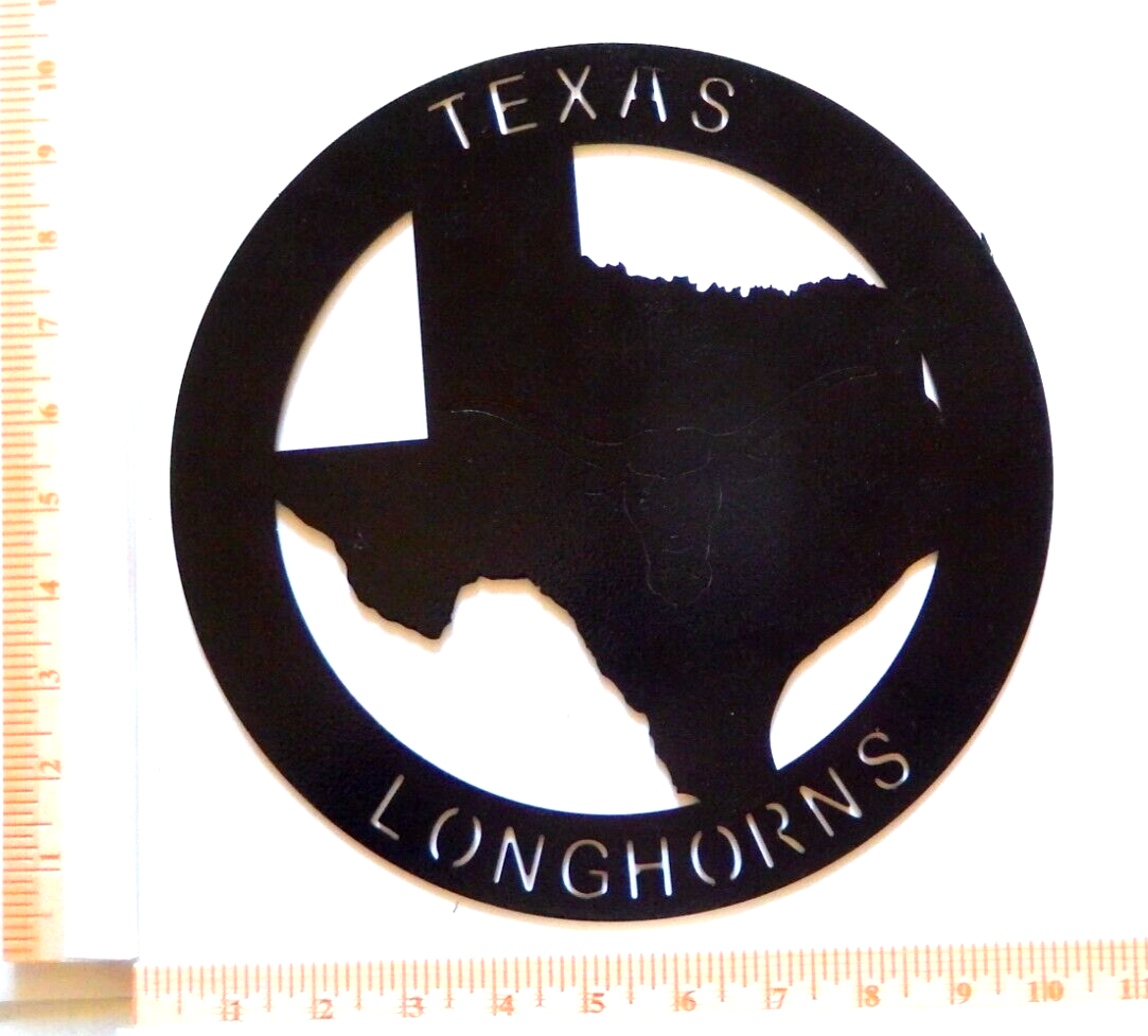 ~NEW~ 14ga.  "TEXAS LONGHORN" ~ METAL WESTERN HOME WALL ART 10" Diameter