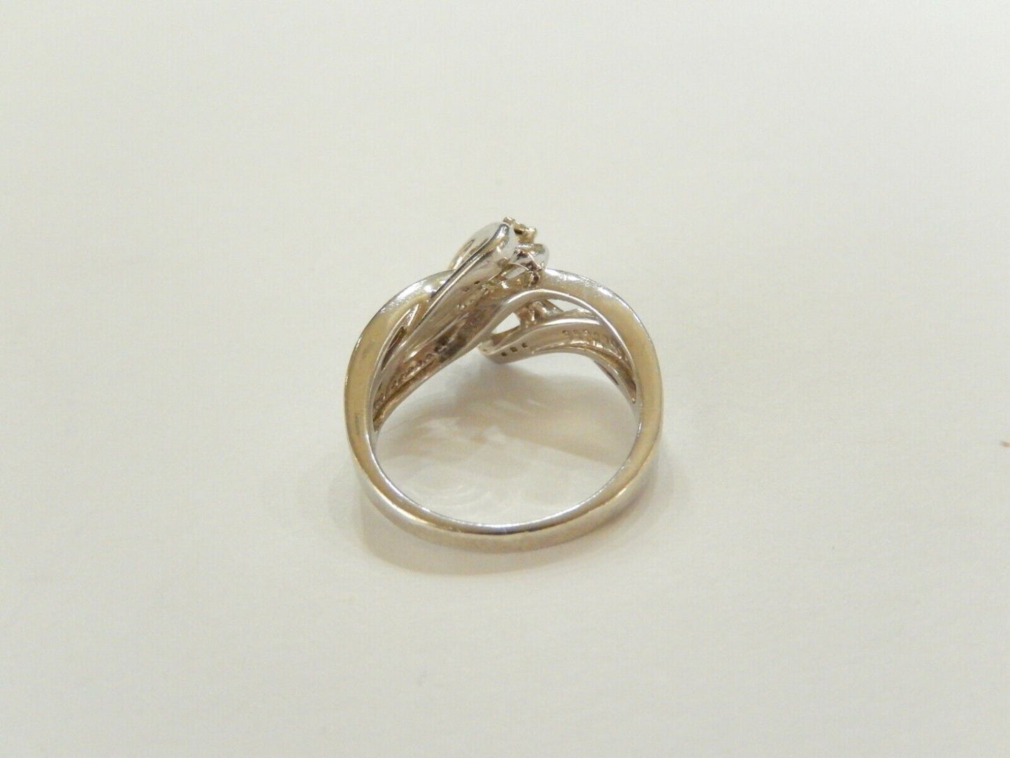 925 Sterling Silver Luxury Diamond Engagement Wedding Ring SZ 7