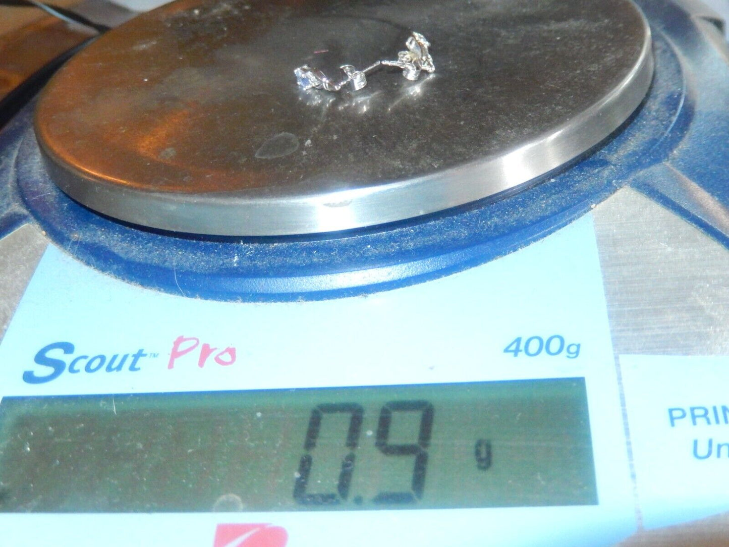 10K White Gold Diamond and Tanzanite Stud Earrings