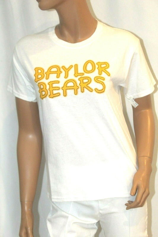 *NWT*  Gildan Heavy Cotton Baylor Bears White with Yellow GraphicT-Shirt Size M