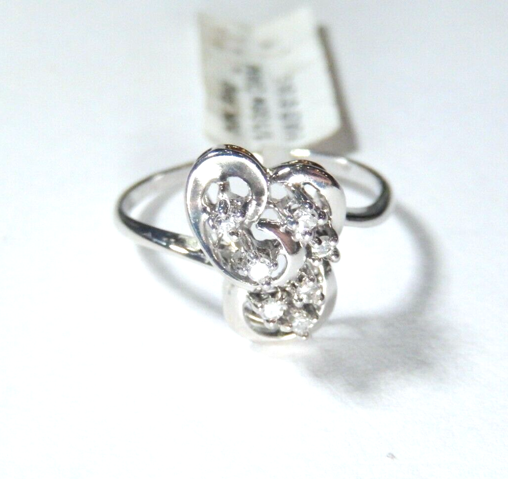 *NWT* 10k White Gold Seven Round VS Natural Diamond Cluster Ring Sz 7.25