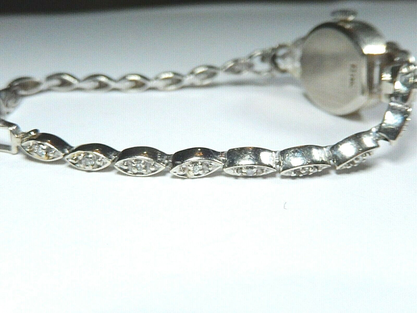 *VINTAGE* Ladies Elgin 14k White Gold Diamond Watch & 14K Diamond Band - Runs