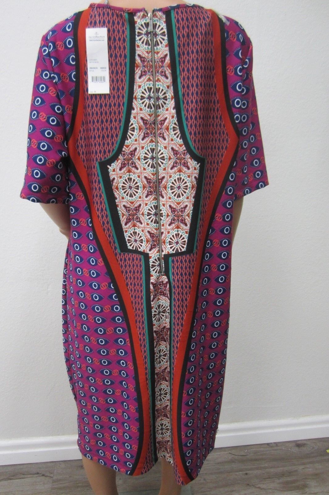 NY Collection Women's Plus Size Multicolor  Dress  NWT Size 1X MSRP $70