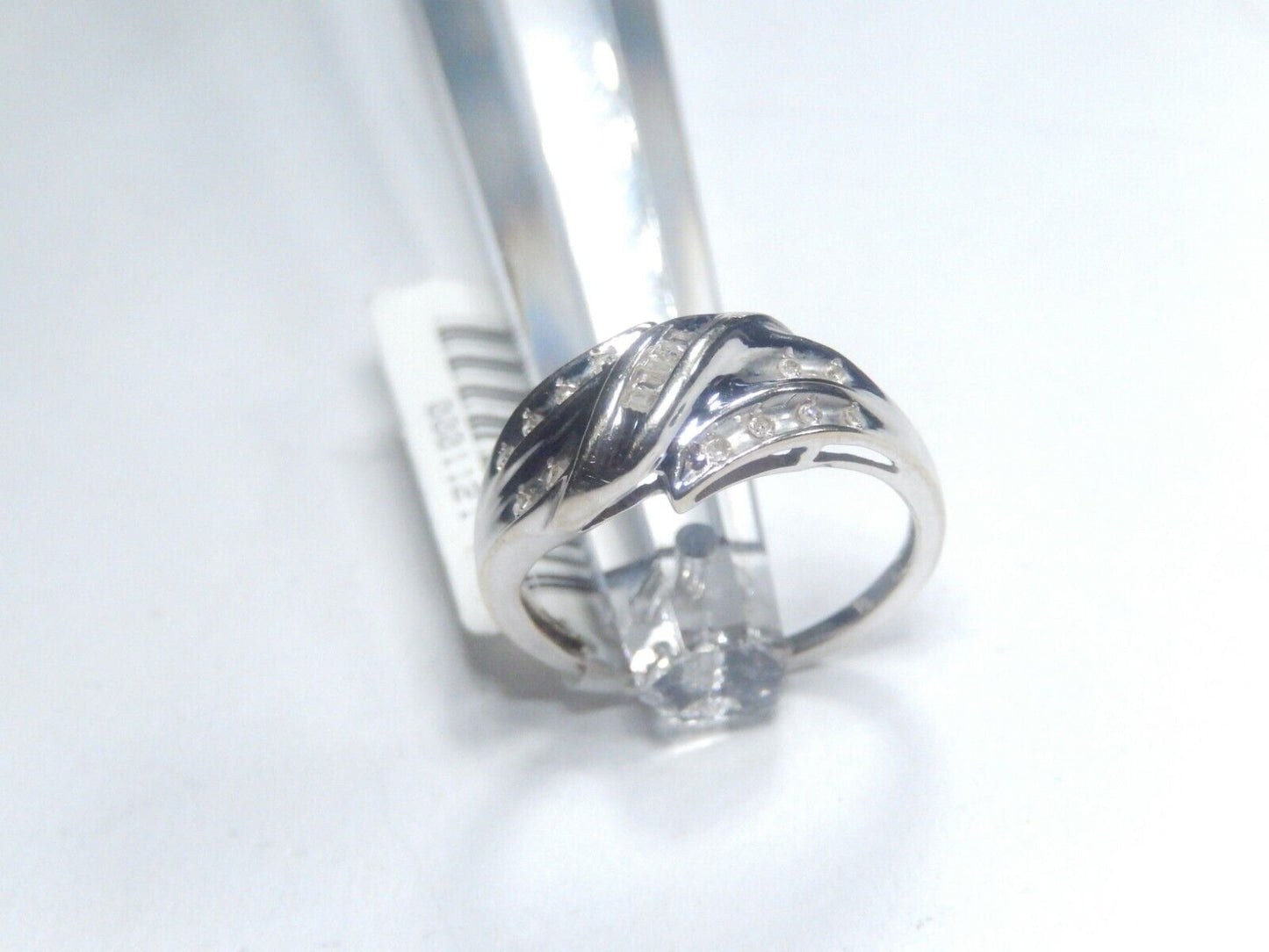 10k White Gold 1/5CT Natural Round Diamond Ladies Ring Sz 6.25