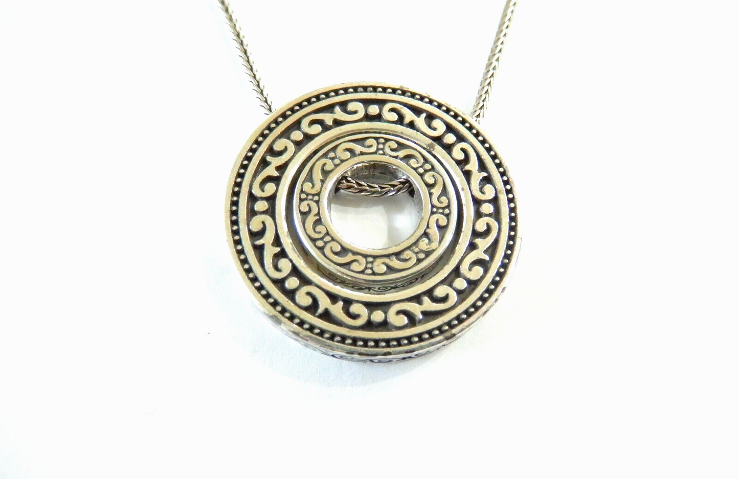 Brighton Central Park Double Disc Silver Plated Pendant Necklace 18"