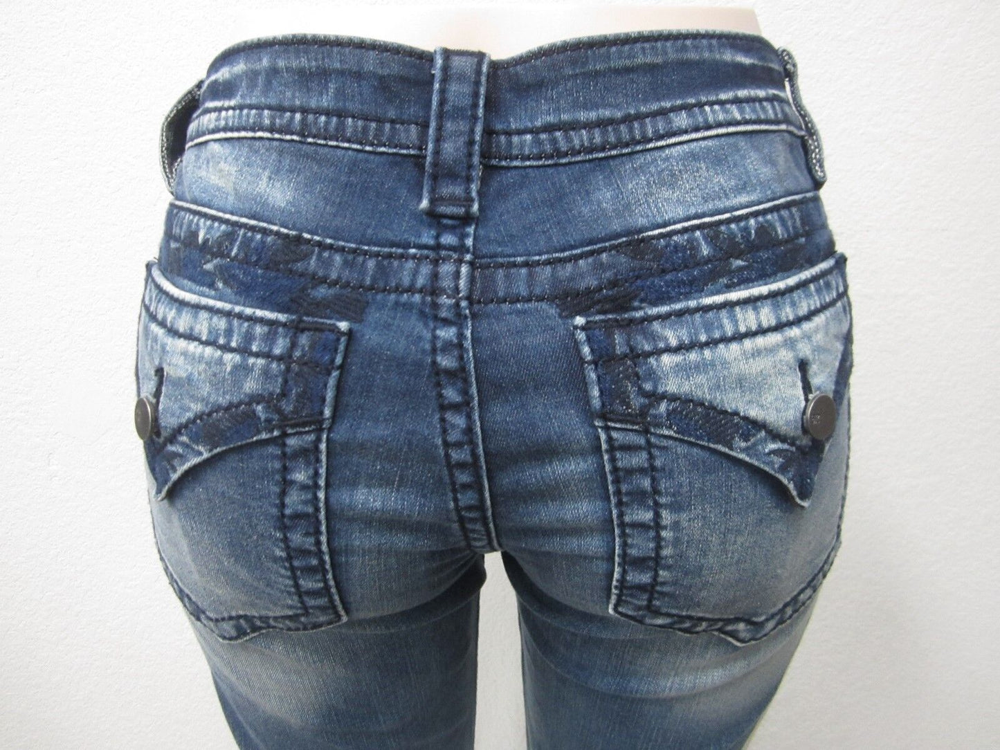 NWT Miss Me Blossom Faux Flap Pocket Signature Skinny Jeans JP7768S Size 28 X 30