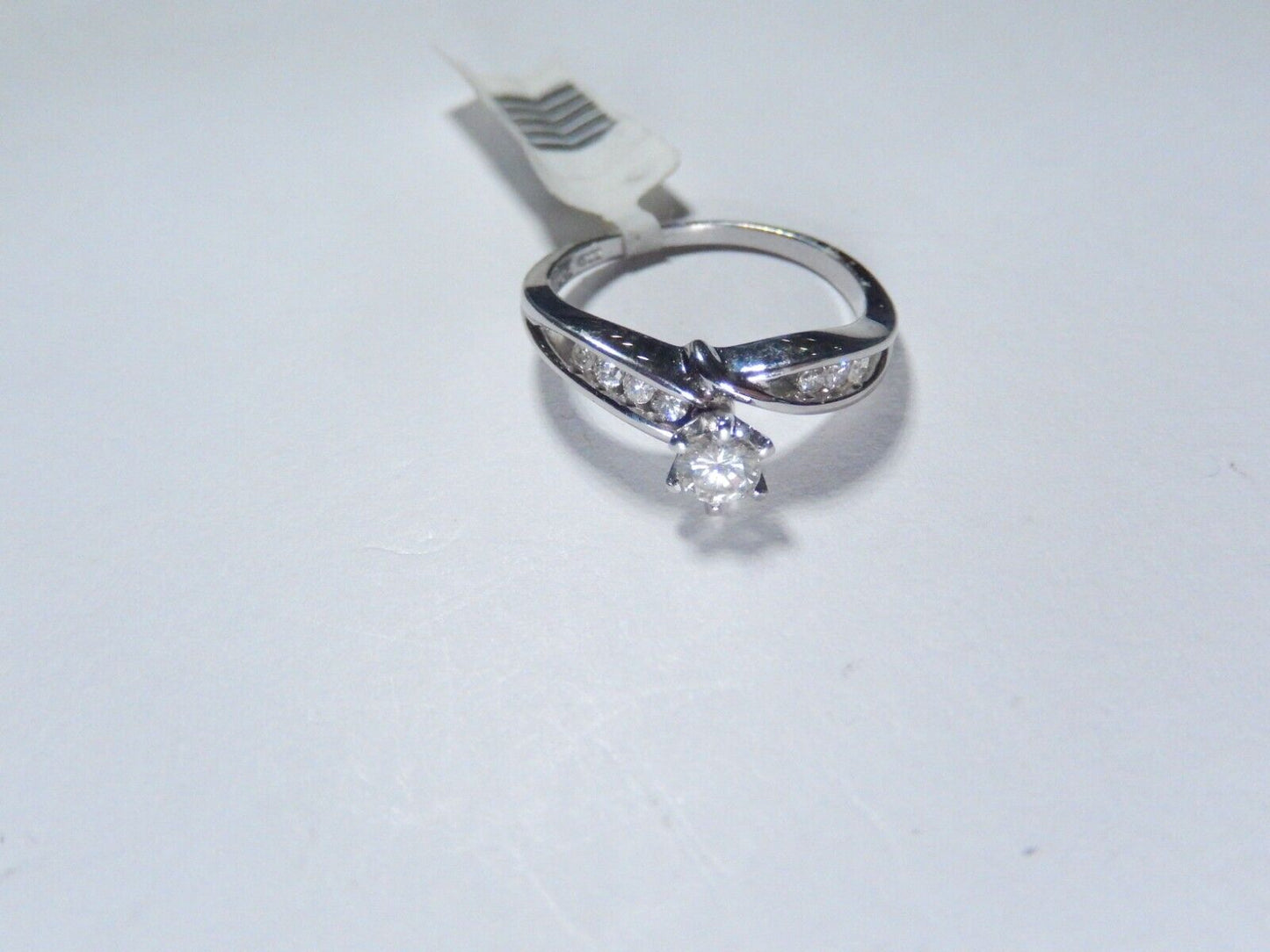 *NWT* 14K White Gold  1/3CT Natural Diamond  Engagement Wedding Ring Sz 6.75