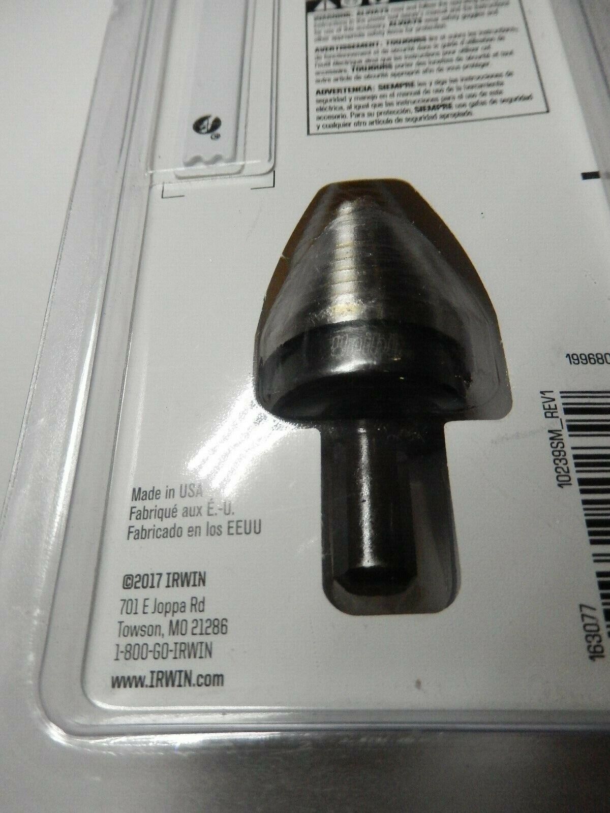 NEW IN PACKAGE  Unibit-9   7/8" and 1-1/8"step Drill  - 1 Each