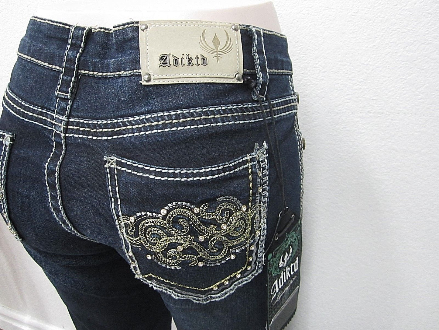 NWT Adiktd Womens Regular Mid-Rise Boot Cut Dark  ADJ1411617-R Jeans Size 31x34