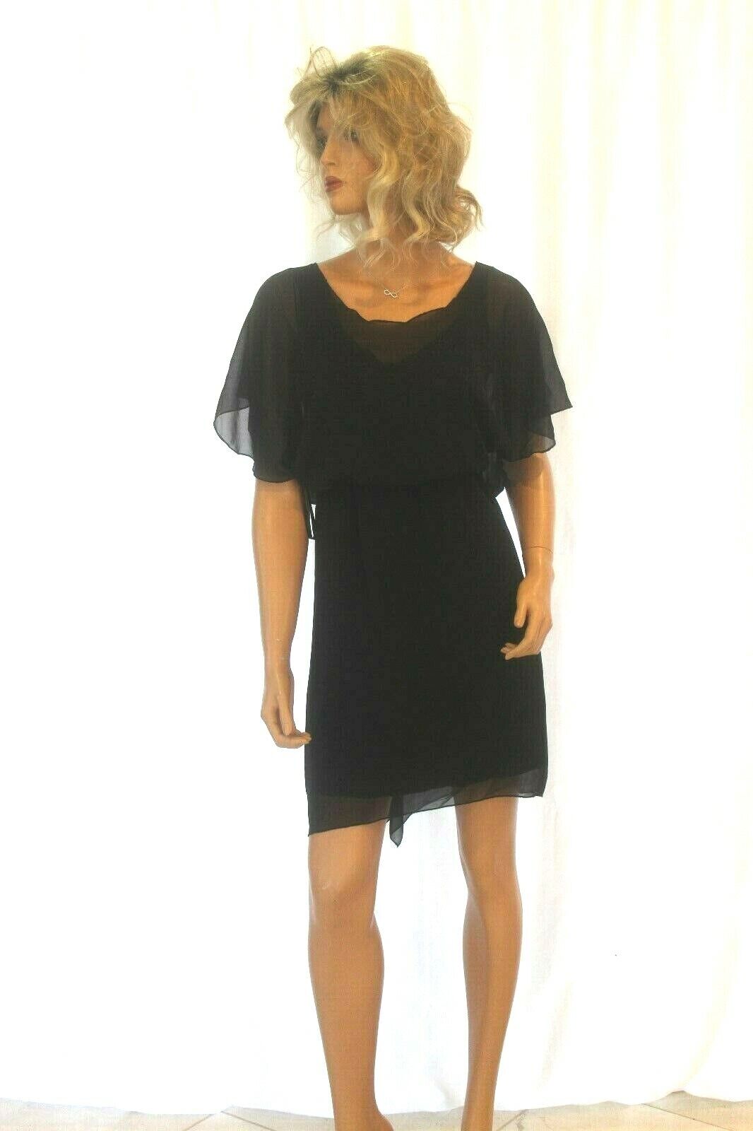 *NWT* $178  BCBG GENERATION BLACK CHIFFON DRESS  SIZE SMALL "SUPER CUTE"