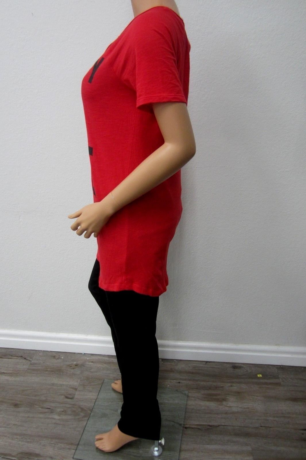Victoria's Secret PINK SEXY Shirt Naughty Not Nice Red Raglan S/P