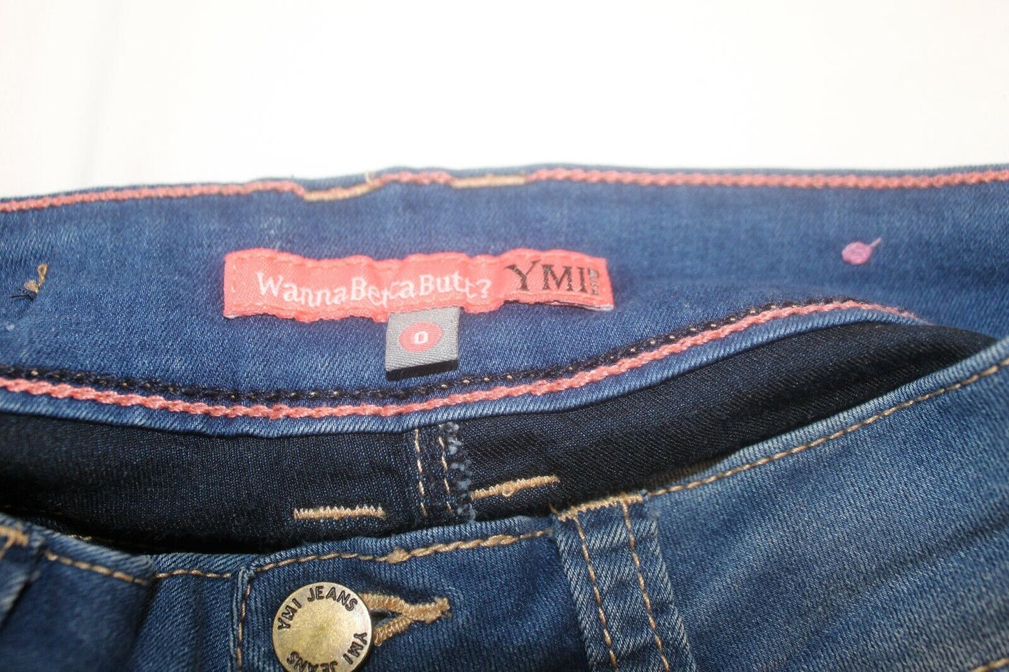 *NWT* Ymi Women's Wannabettabutt Mid-Rise Angle Denim Skinny Jeans Sz 0 W26xL27