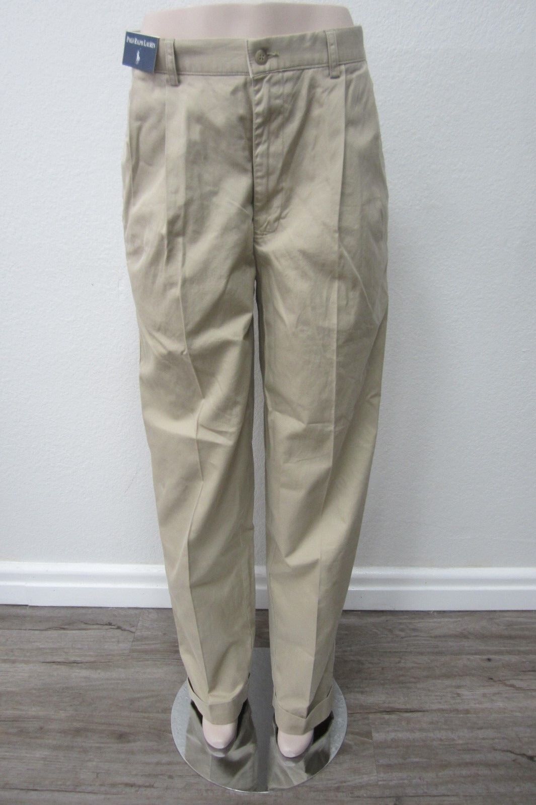 *NWT* POLO RALPH LAUREN SIENA CHINO PANT  Pleated Front Khaki W32 x 32 pants