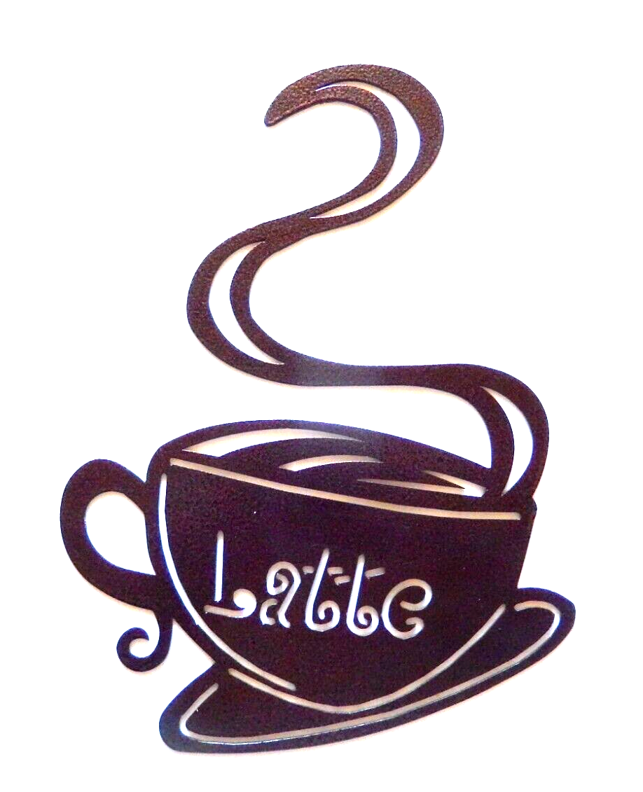 *NEW* "Latte" 14 gauge Copper Brown Powder Coat Metal Sign Wall Decor - 12" x 8"