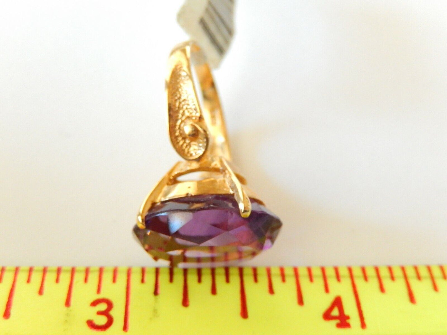 *VINTAGE* 14K Yellow Gold 11.00 CT Oval Natural Amethyst  Ring Size 5.5