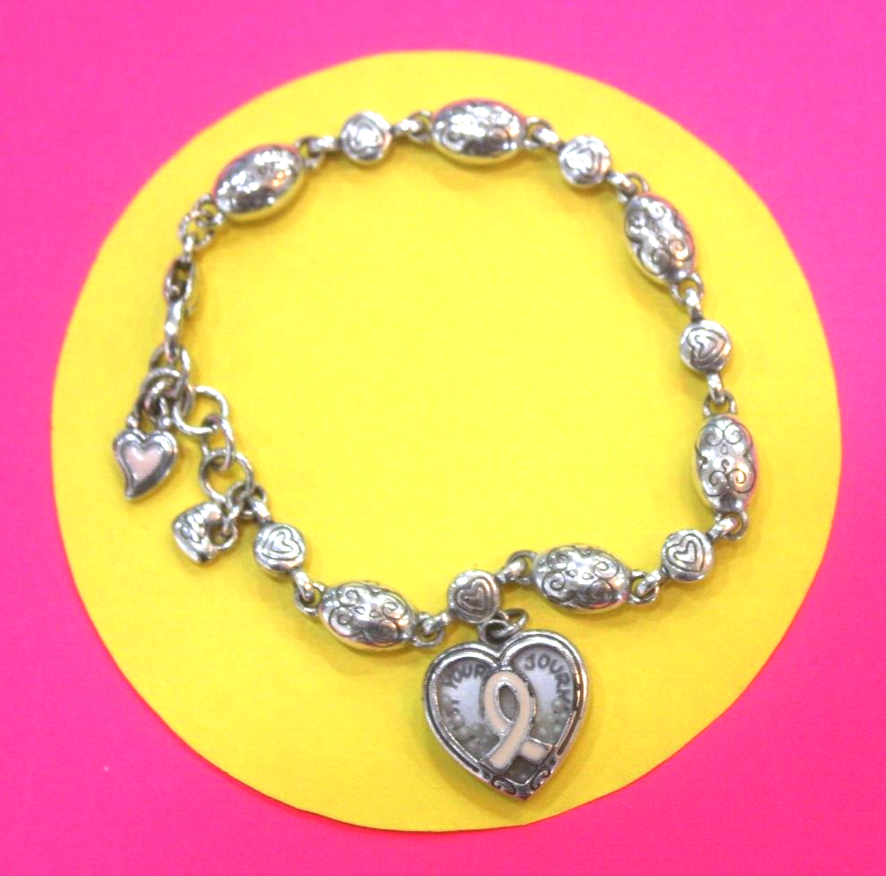 RETIRED Brighton Power of Pink Breast Cancer Awareness Charm Bracelet