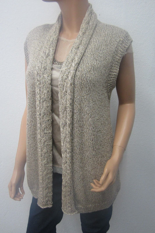 VERY NICE Chico's Open Front Cardigan Sweater Short Sleeve Womens XL (1)