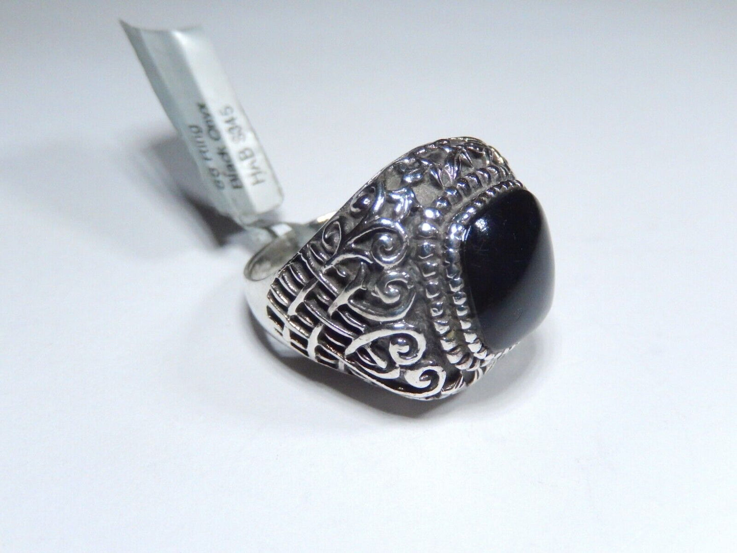 *VINTAGE*   Black Onyx Ring  Sterling Silver Ring Handmade Ring Boho Ring Size 8