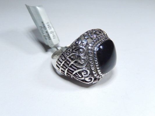 *VINTAGE*   Black Onyx Ring  Sterling Silver Ring Handmade Ring Boho Ring Size 8