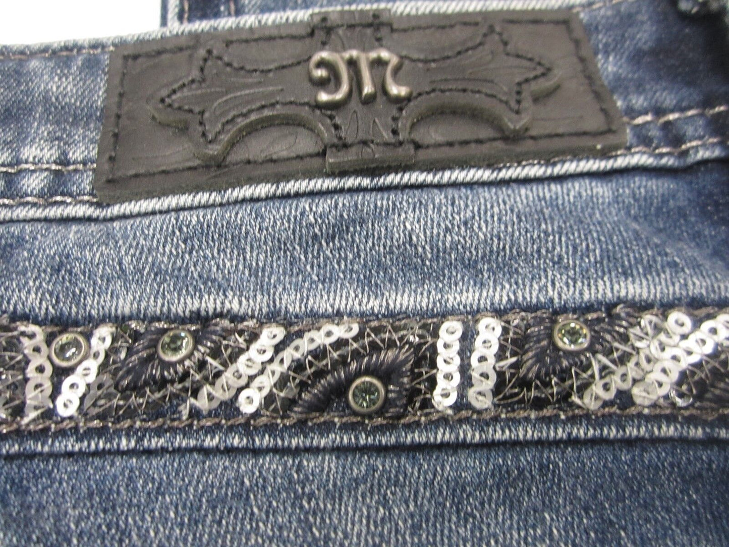 NWOT Miss Me Juniors  Girls Jeans JK761GB3 Boot Med Blue CUTE Bling 14 x 30