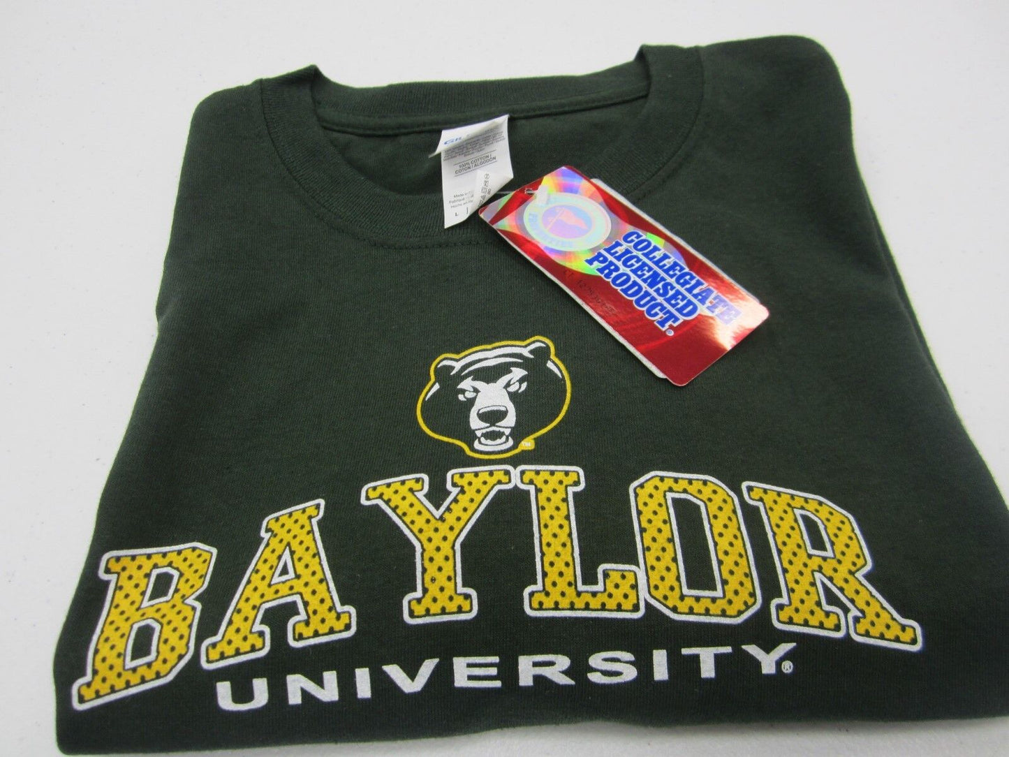 NWT Baylor University Gildan Unisex T Shirt Solid 100% Cotton Short Sleeve Siz L