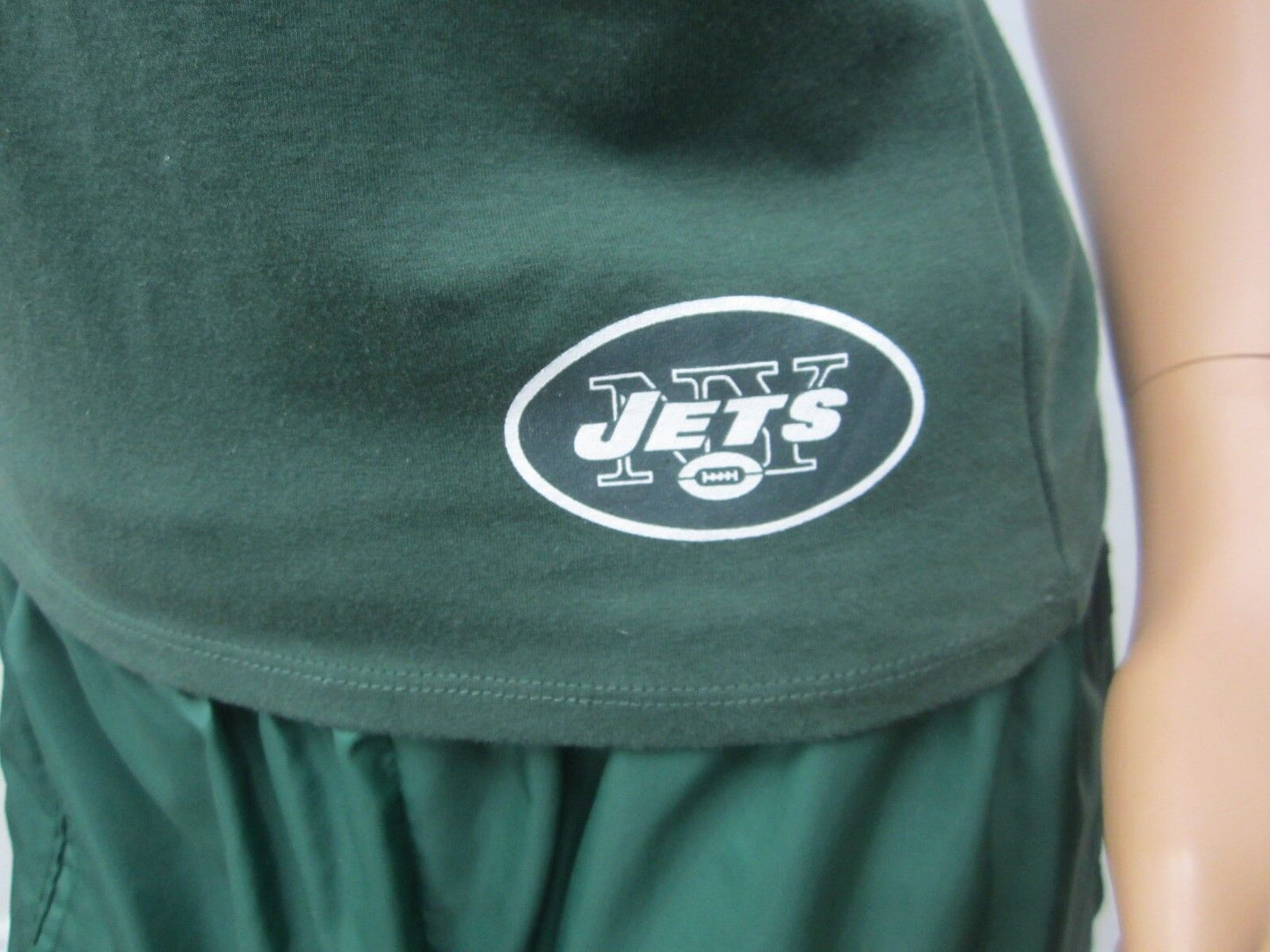 NWT NFL NEW YORK JETS WOMENS SPAGHETTI STRAP GREEN/WHITE TOP SIZE L
