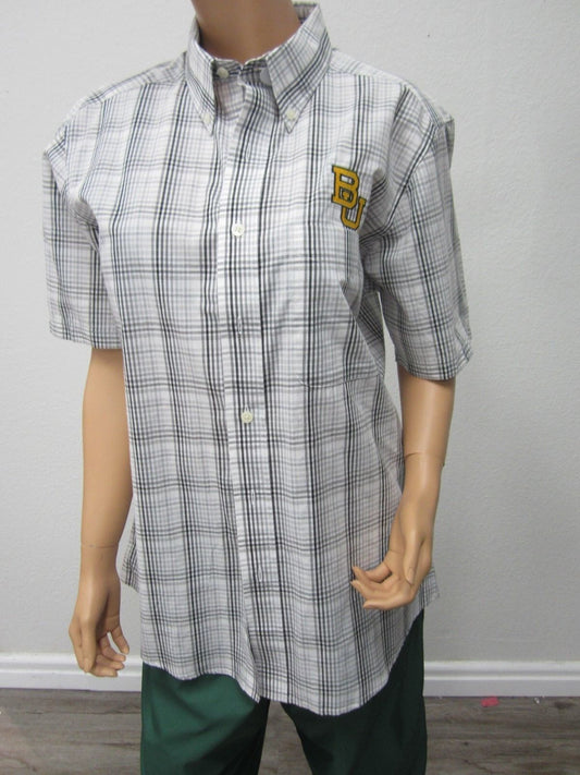 New  Antigua Baylor University Short Sleeve Button Down Collar Shirt Men's M