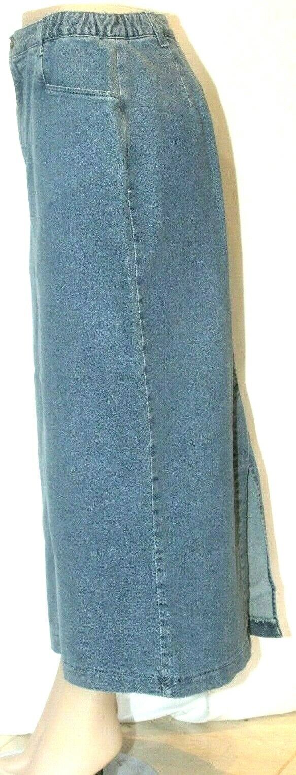 Denim & Co Jeans Womens Blue Denim Maxi Skirt Long Modest Elastic Waist Sz 12