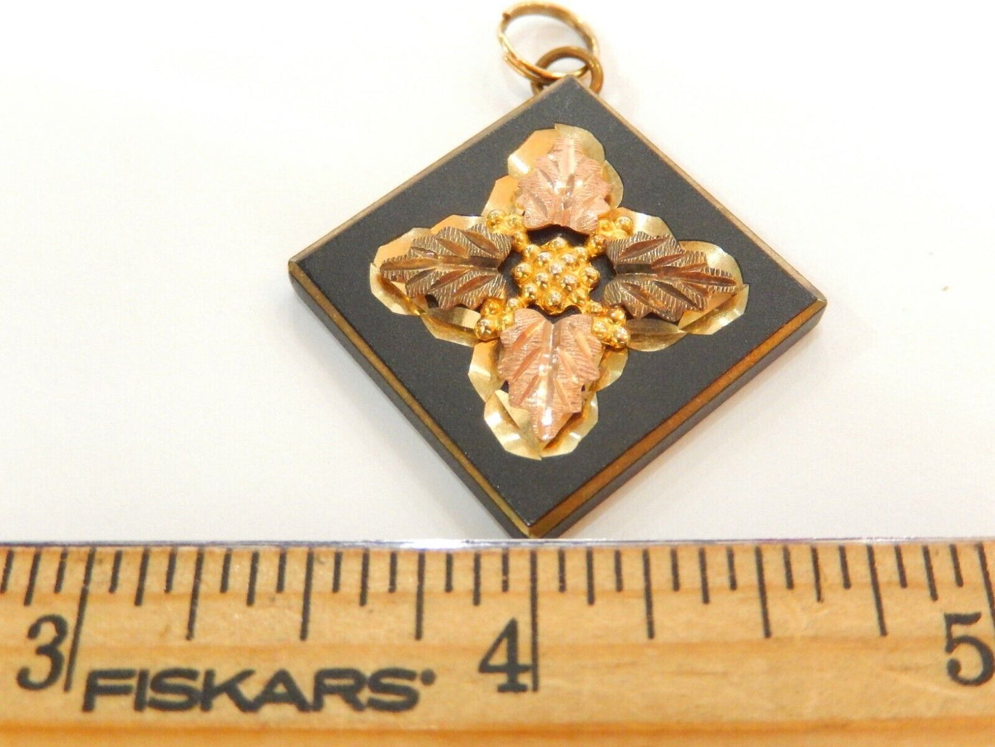 Landstrom's 10K Black Hills Gold Tri-Color Flower Pendant