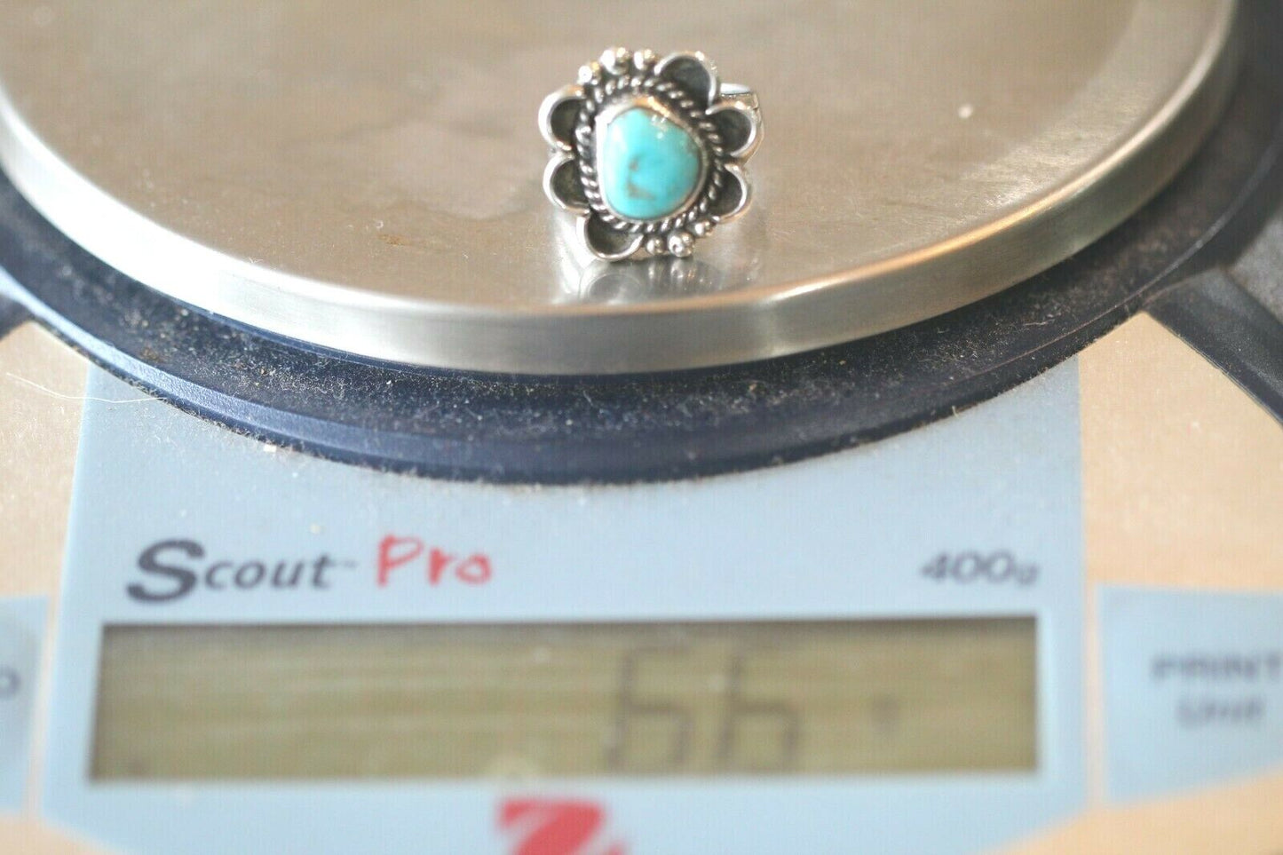 *VINTAGE*  Native American Navajo Sterling Silver Turquoise Ring Size 9