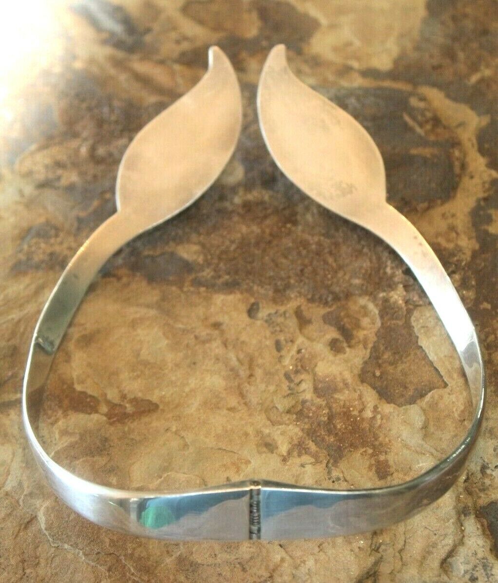 *VINTAGE* Taxco Mexico Sterling Silver & Multi Gem Hinged Choker Collar Necklace