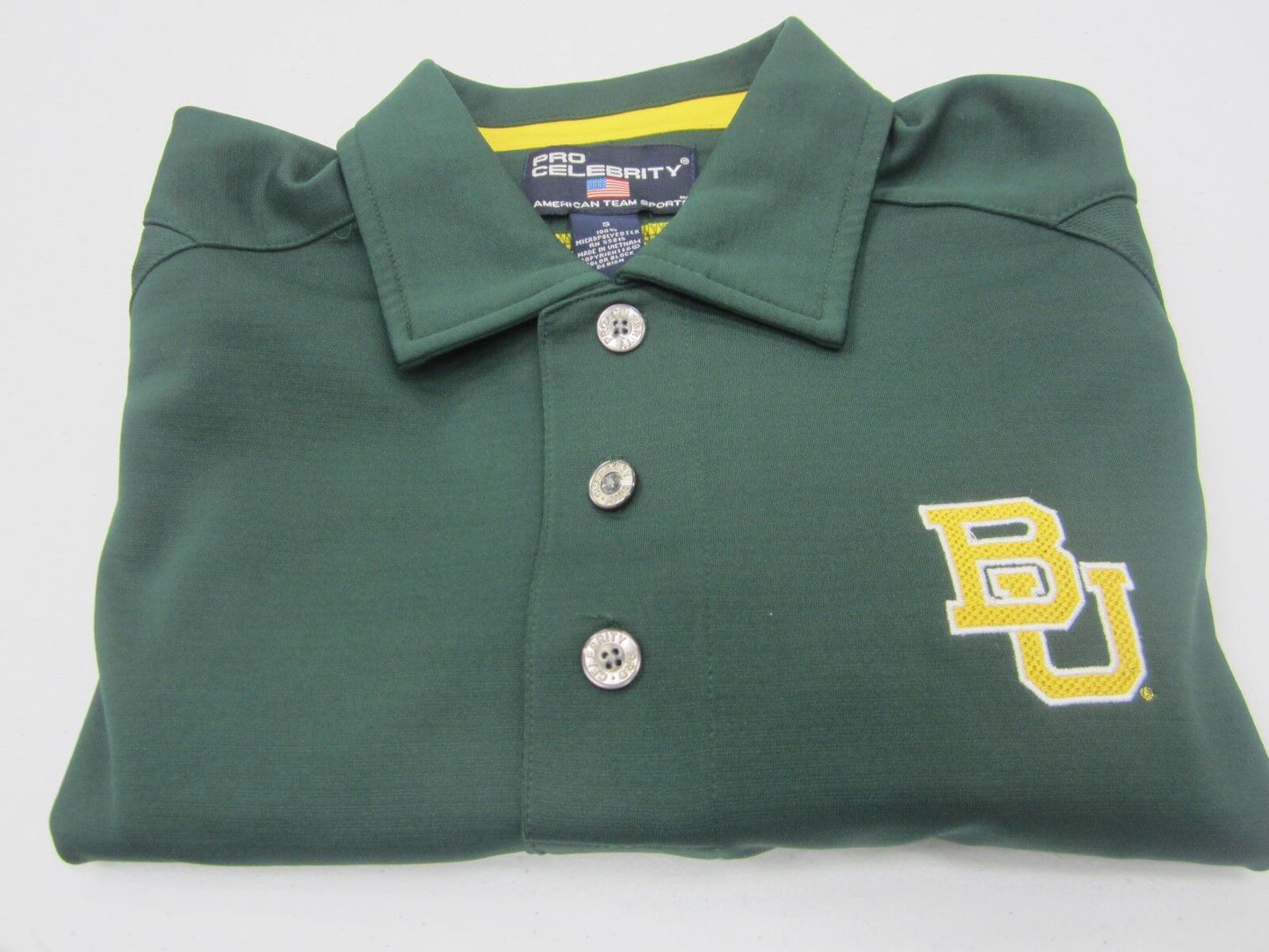 NEW Baylor University NCAA Pro Celebrity Green Polo Unisex Shirt Small