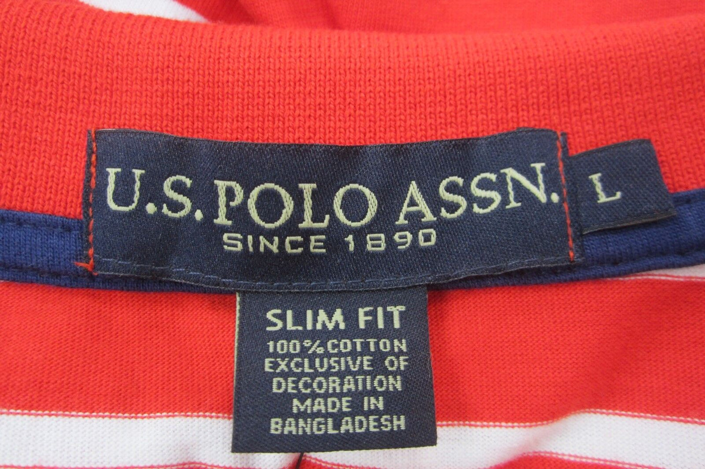 *NWT* U.S. Polo Assn Mens Slim Fit Polo Golf Shirt Cotton  Size L